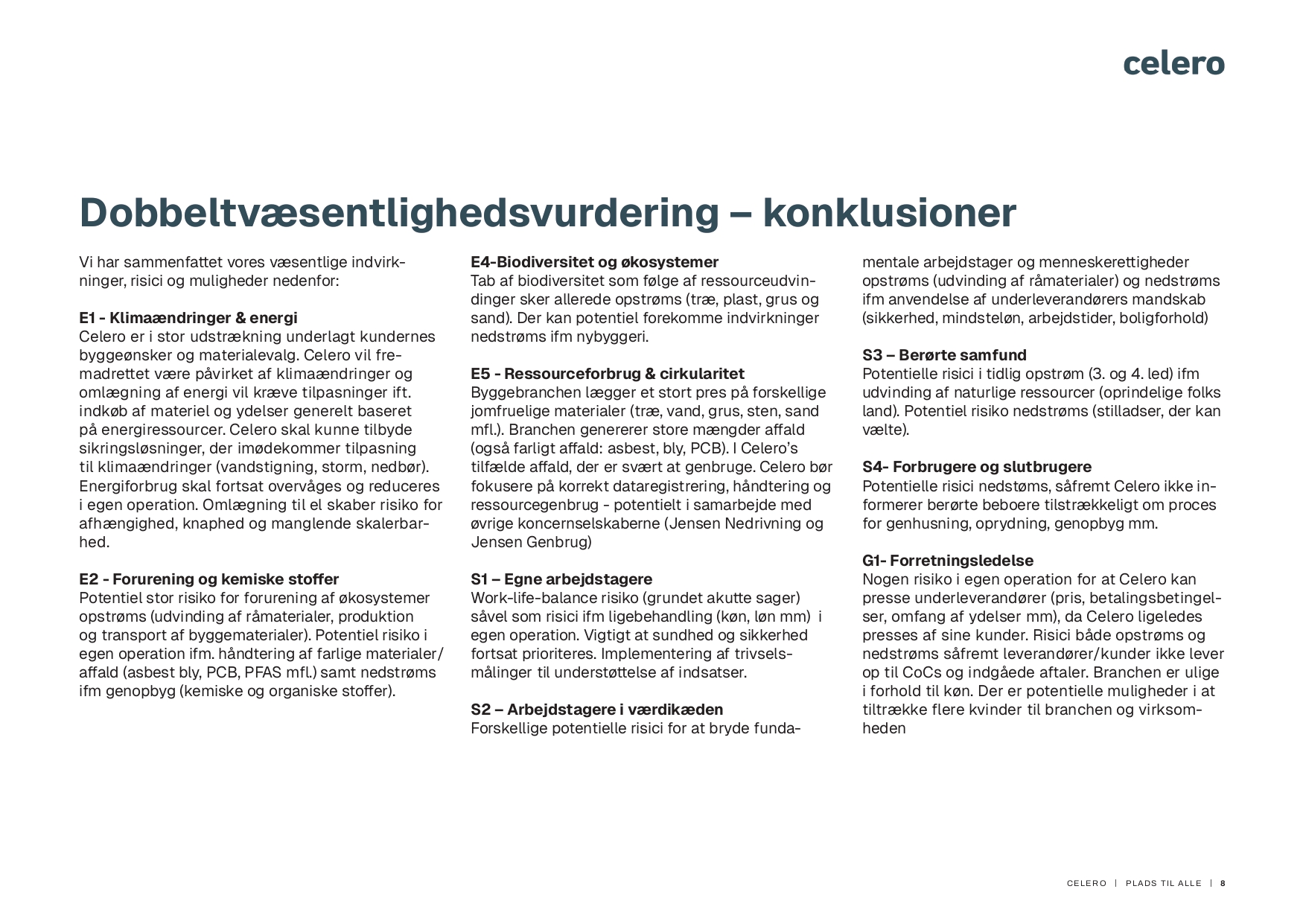 Bæredygtighedsoverblik side 8